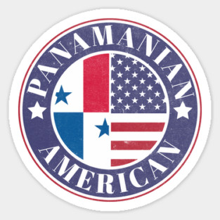 Proud Panamanian-American Badge - Panama Flag Sticker