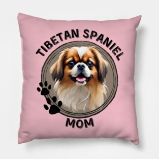 Tibetan Spaniel Mom Dog Breed Lover Portrait Pillow
