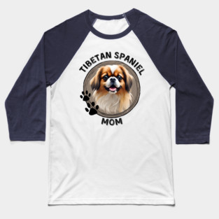 Tibetan Spaniel Mom Dog Breed Lover Portrait Baseball T-Shirt