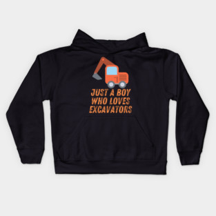 Just a boy who loves excavators Kids Hoodie