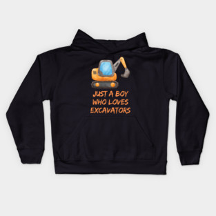 Just a boy who loves excavators Kids Hoodie