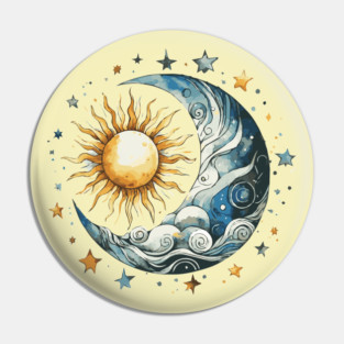 Magical Sun, Moon and Stars Pin
