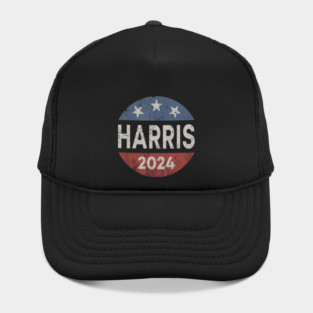 Kamala Harris 2024 For President Retro Vintage Button Election 2024 Gifts Hat