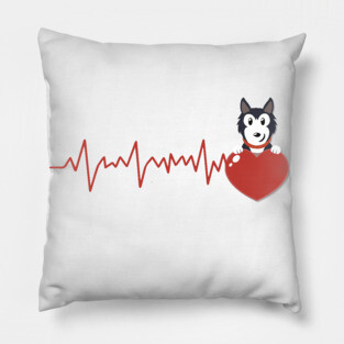 husky dog love Pillow