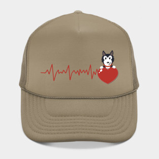 husky dog love Hat