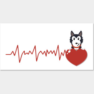 husky dog love Posters and Art