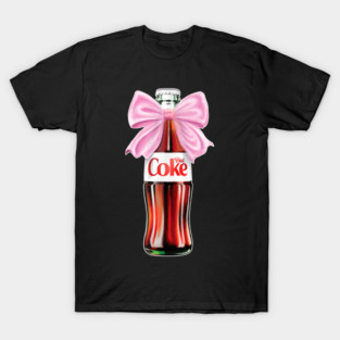 Diet Coke - Classic Bottle With Pink Coquette Bow T-Shirt