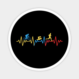 Triathlete Heartbeat Line Magnet