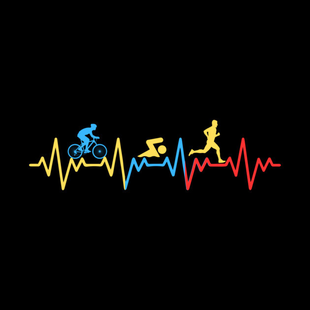 Triathlete Heartbeat Line by The WYLD Tribe