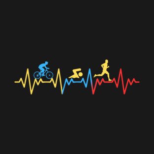 Triathlete Heartbeat Line T-Shirt