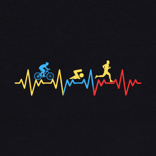 Triathlete Heartbeat Line by The WYLD Tribe