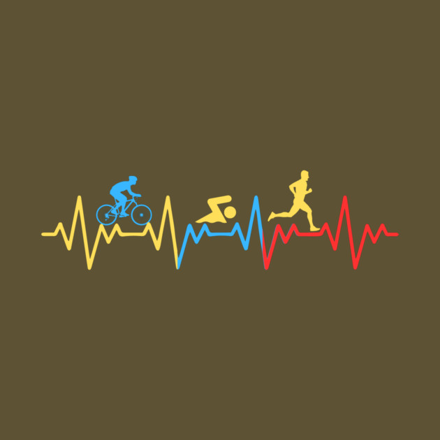 Triathlete Heartbeat Line by The WYLD Tribe