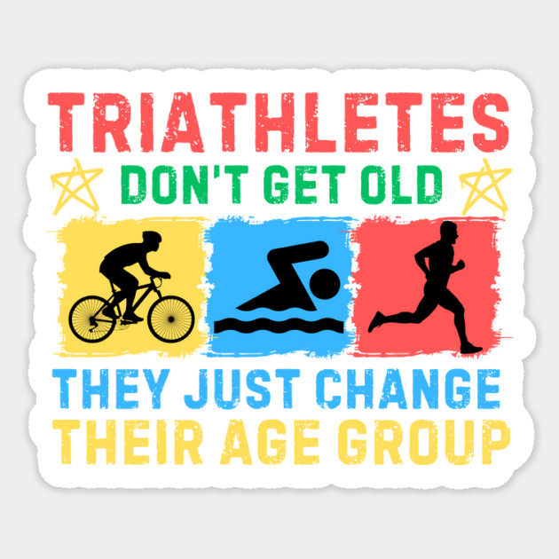 Retro Triathlete Quote Sticker by The WYLD Tribe