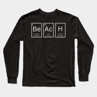 Beach Periodic Table Chemistry Elements Long Sleeve T-Shirt