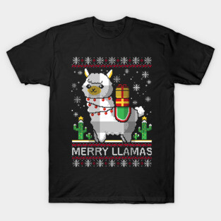 Merry llamas christmas ugly sweater T-Shirt