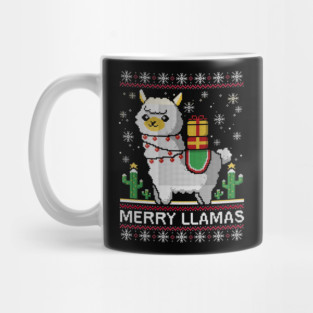 Merry llamas christmas ugly sweater Mug