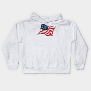 American Pride USA Flag Waving Kids Hoodie