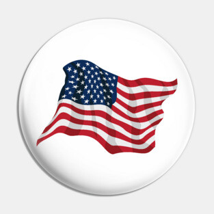 American Pride USA Flag Waving Pin