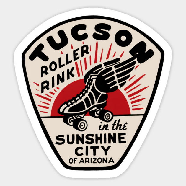 Vintage Roller Skating Tucson Arizona Magnet by Timeless Chaos