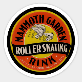 Vintage Roller Skating Mammoth Garden Sticker