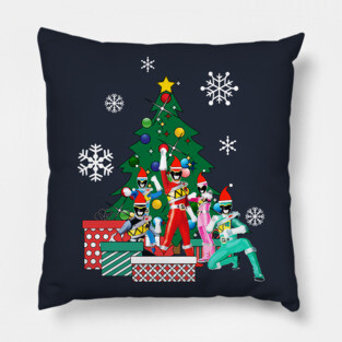 Power Rangers Around The Christmas Tree Pillow