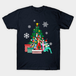 Power Rangers Around The Christmas Tree T-Shirt