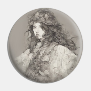 Grayscale Artistic Representation Features a Person Pin