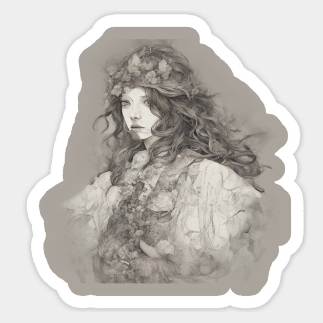 Grayscale Artistic Representation Features a Person Sticker by animegirlnft