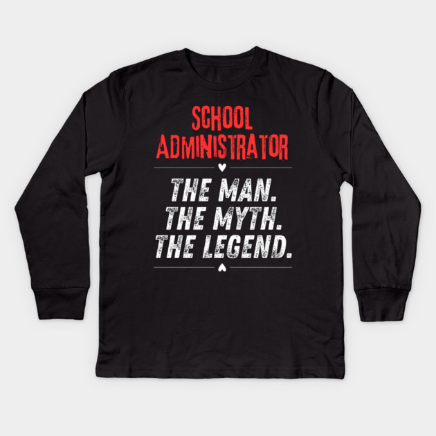School Administrator Kids Long Sleeve T-Shirt by BlackMeme94