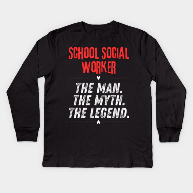 School Social Worker Kids Long Sleeve T-Shirt by BlackMeme94