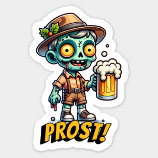 Oktoberfest Zombie Prost! Sticker