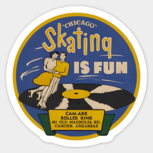 Vintage Roller Skating Arkansas Sticker