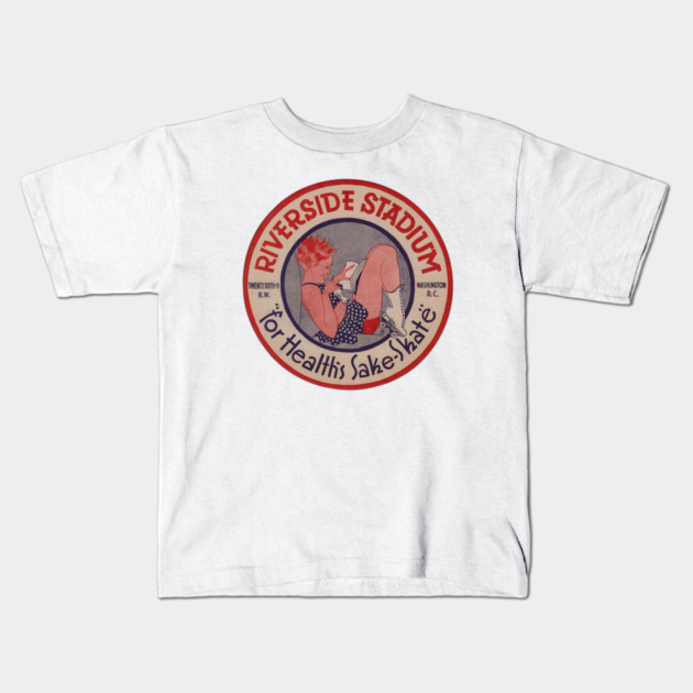 Vintage Roller Skating Washington DC Kids T-Shirt by Timeless Chaos