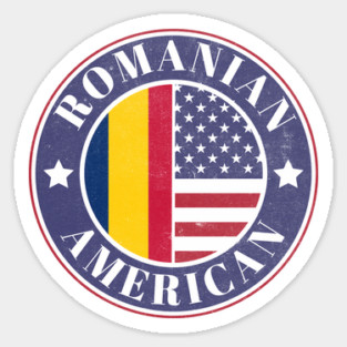 Proud Romanian-American Badge - Romania Flag Magnet