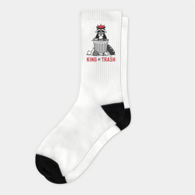 King of Trash Raccoon Meme Socks by Anticorporati