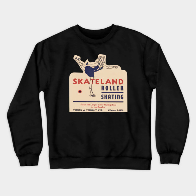 Vintage Roller Skating Los Angeles California Crewneck Sweatshirt by Timeless Chaos