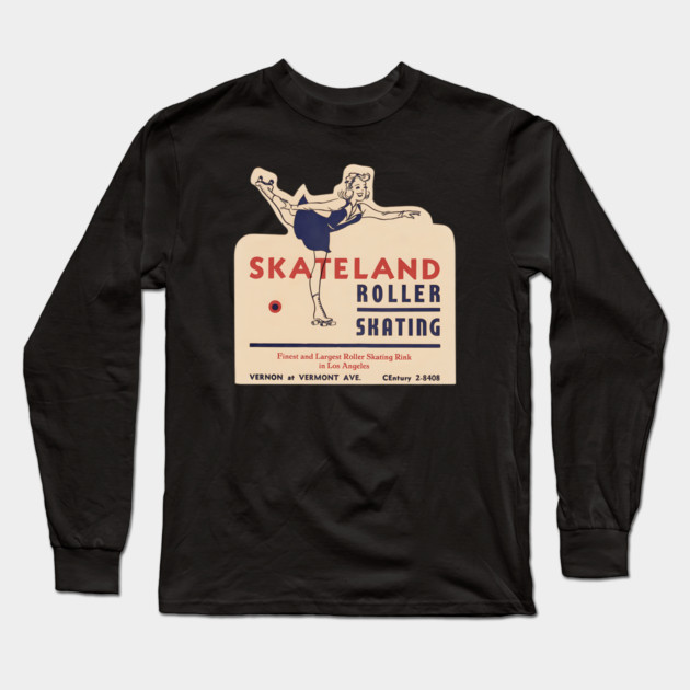 Vintage Roller Skating Los Angeles California Long Sleeve T-Shirt by Timeless Chaos