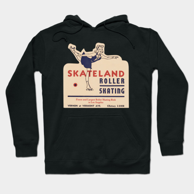 Vintage Roller Skating Los Angeles California Hoodie by Timeless Chaos