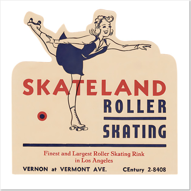 Vintage Roller Skating Los Angeles California Wall Art by Timeless Chaos