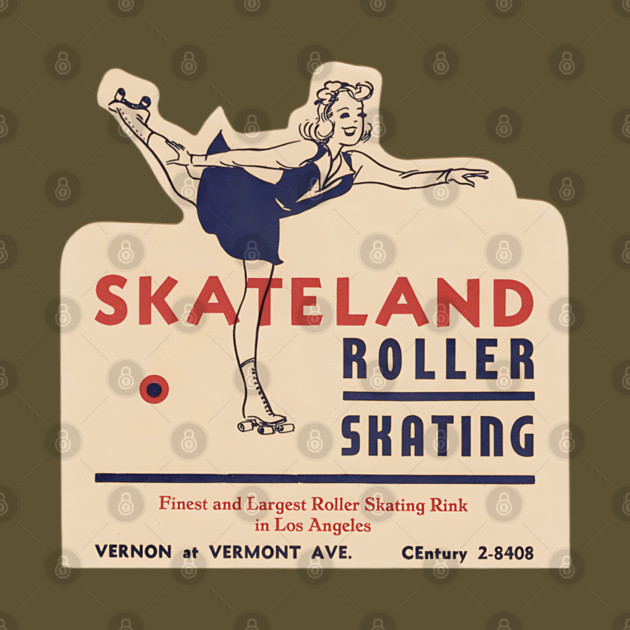 Vintage Roller Skating Los Angeles California by Timeless Chaos