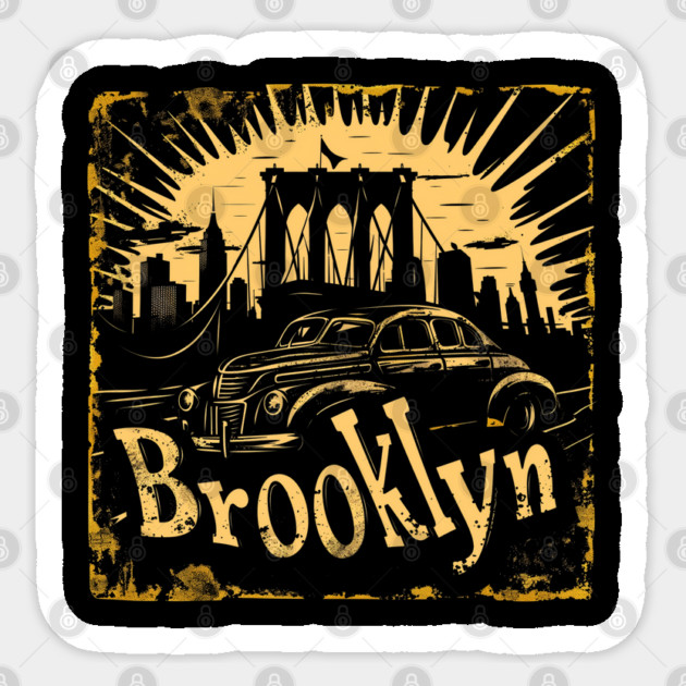 Brooklyn New York Vintage Gangster Sticker by Timeless Chaos