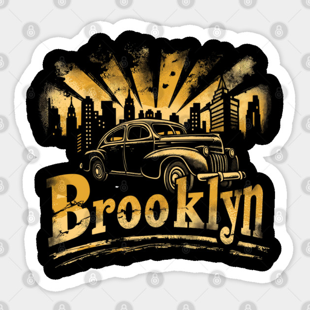 Brooklyn New York Vintage Gangster Sticker by Timeless Chaos