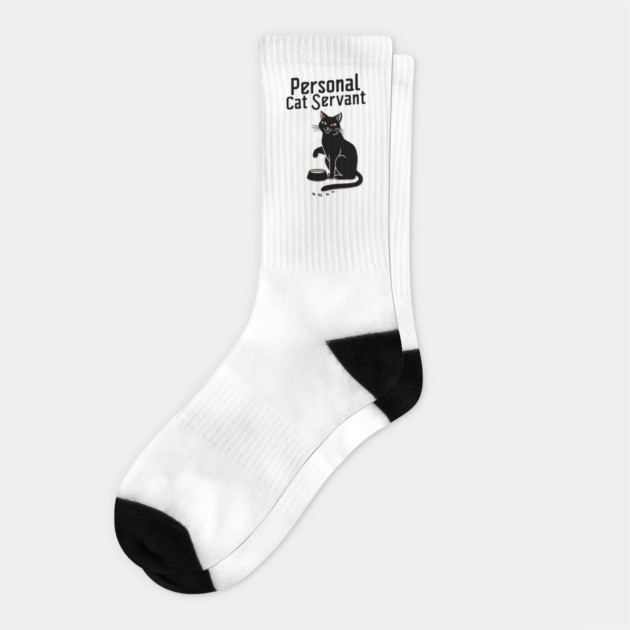 Personal Cat Servant Sarcastic Cat Owner Socks by Anticorporati