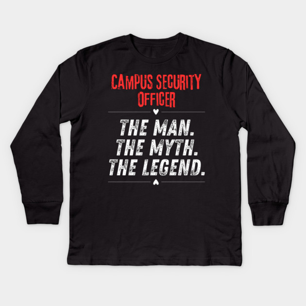 Campus Security Officer Kids Long Sleeve T-Shirt by BlackMeme94