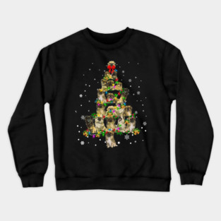 Tibetan Spaniel-Christmas Tree Crewneck Sweatshirt