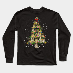 Tibetan Spaniel-Christmas Tree Long Sleeve T-Shirt