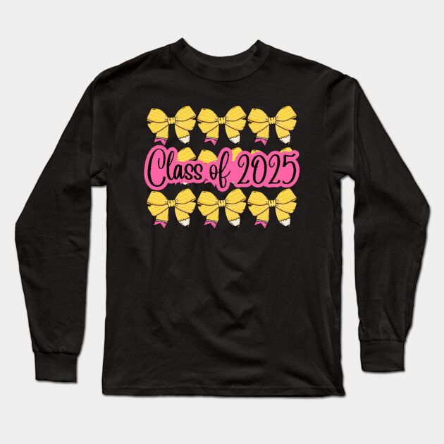 Bow Tie Pencil Class Of 2025 Long Sleeve T-Shirt by The WYLD Tribe