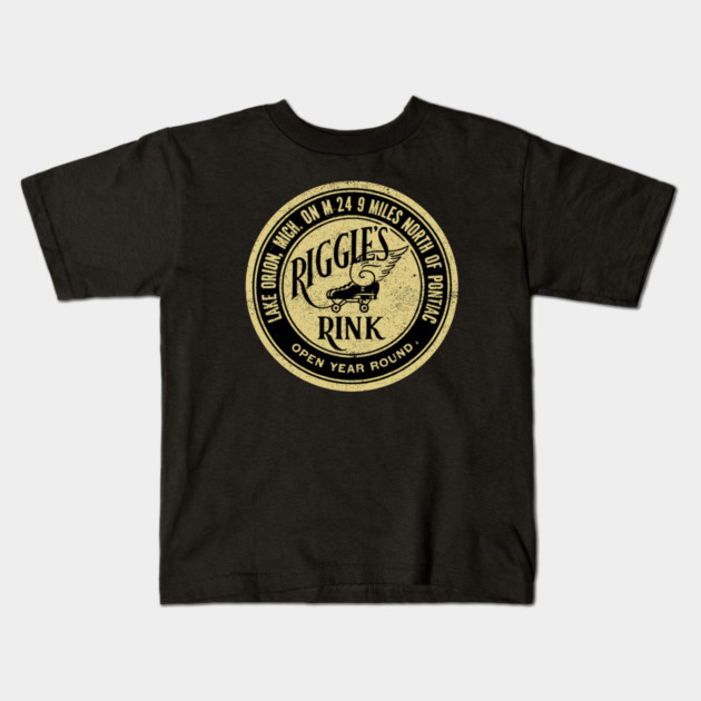 Vintage Roller Skating Lake Orion Michigan Kids T-Shirt by Timeless Chaos
