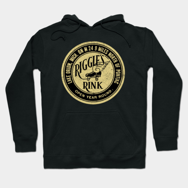Vintage Roller Skating Lake Orion Michigan Hoodie by Timeless Chaos