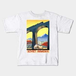 Vintage Travel Poster Soviet Armenia Kids T-Shirt